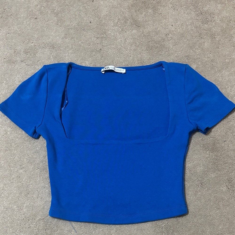 Zara Royal Blue Crop Top